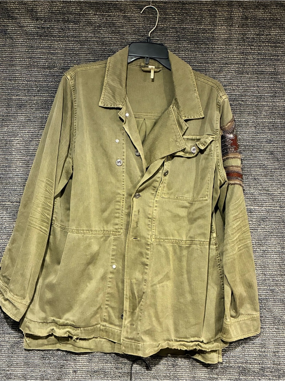 Free People Military Field Jacket in Olive